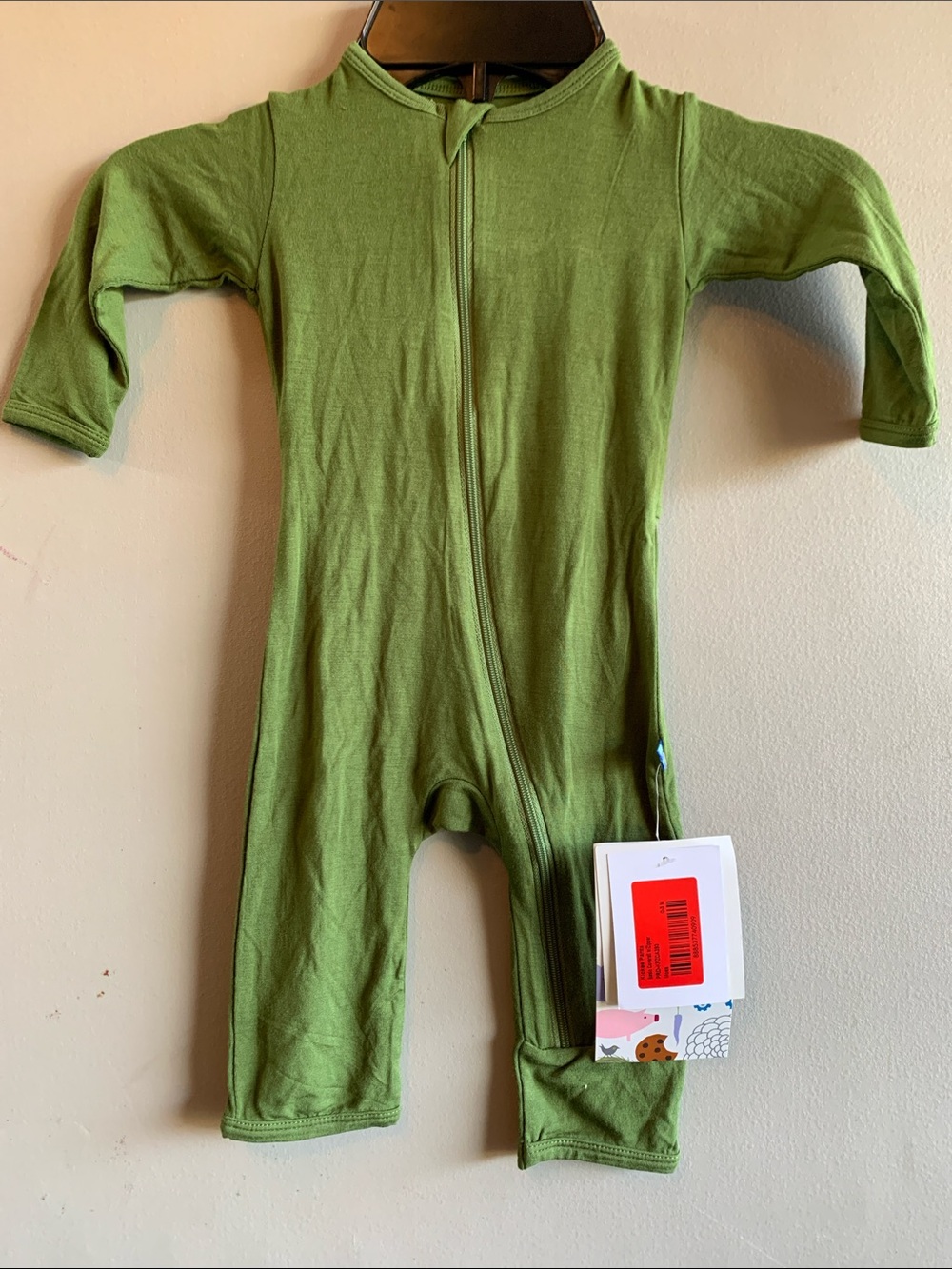 Kickee Pants Olive Zip-Front One-Piece in Green